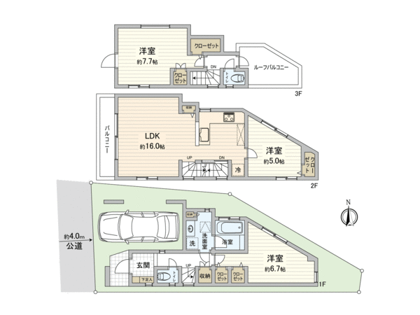 北区堀船1丁目 新築戸建 A号棟 間取り 北区堀船1丁目 新築戸建 A号棟 間取り