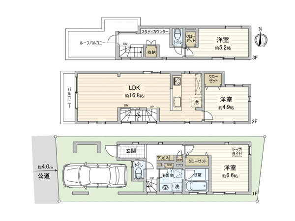 北区堀船1丁目 新築戸建 B号棟 間取り 北区堀船1丁目 新築戸建 B号棟 間取り
