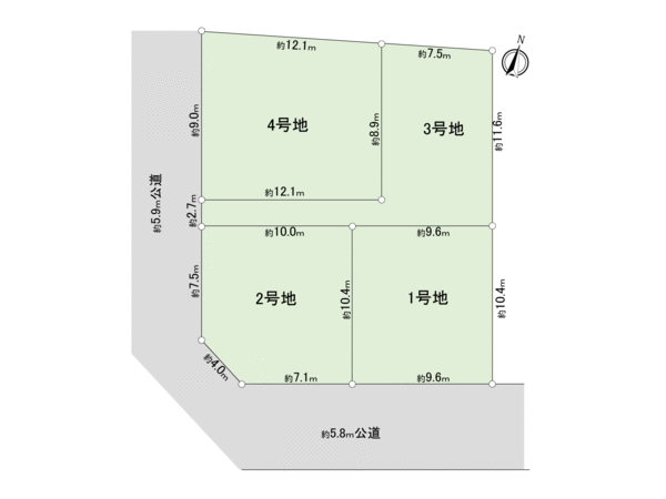 北区西が丘1丁目 土地1号地 地形図 北区西が丘1丁目 土地1号地 地形図