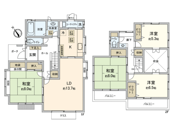 千葉市緑区土気町 戸建 間取り 千葉市緑区土気町 戸建 間取り