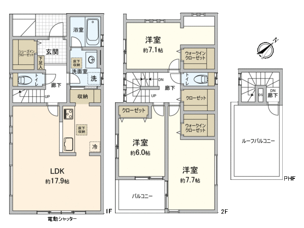 八千代市勝田台3丁目 新築戸建 間取り 八千代市勝田台3丁目 新築戸建 間取り