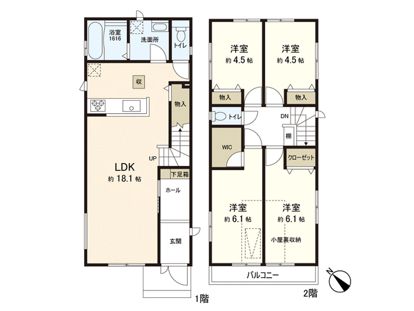 八千代市勝田台南2丁目 新築戸建 3号棟 間取り 八千代市勝田台南2丁目 新築戸建 3号棟 間取り