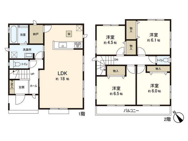 佐倉市江原台2丁目 新築戸建 1号棟 間取り 佐倉市江原台2丁目 新築戸建 1号棟 間取り