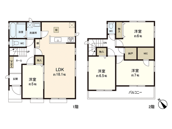 佐倉市江原台2丁目 新築戸建 2号棟 間取り 佐倉市江原台2丁目 新築戸建 2号棟 間取り