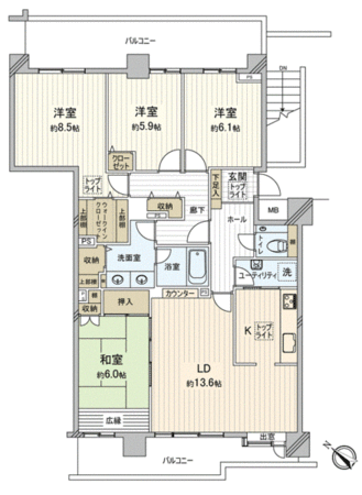 サンパセオ新柏D号館 間取り サンパセオ新柏D号館 間取り