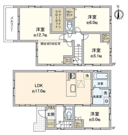 柏市西町 新築2号棟 間取り 柏市西町 新築2号棟 間取り