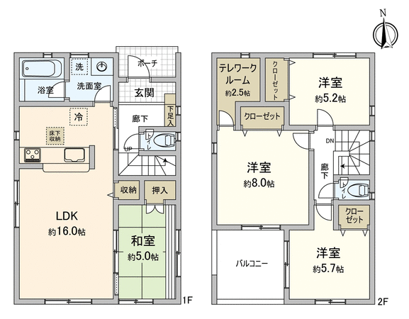 柏市塚崎 新築2号棟 間取り 柏市塚崎 新築2号棟 間取り