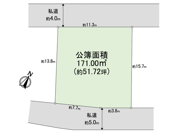 柏市南増尾3丁目 売地 地形図 柏市南増尾3丁目 売地 地形図