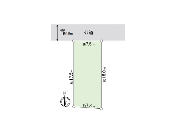 牛久市上柏田4丁目 土地 地形図 牛久市上柏田4丁目 土地 地形図
