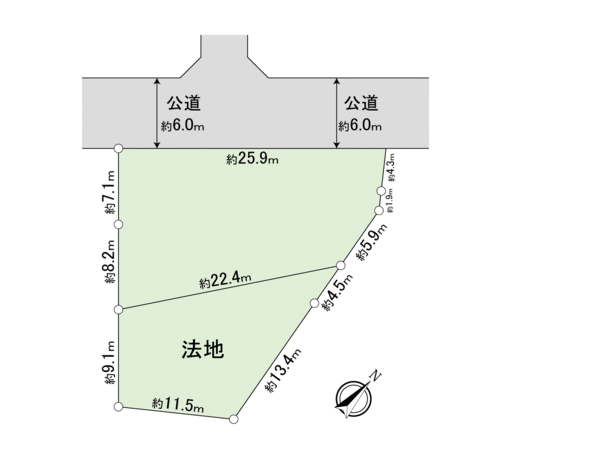 牛久市南5丁目 土地 地形図 牛久市南5丁目 土地 地形図