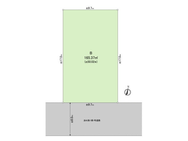 荏田東二丁目土地B区画 地形図 荏田東二丁目土地B区画 地形図