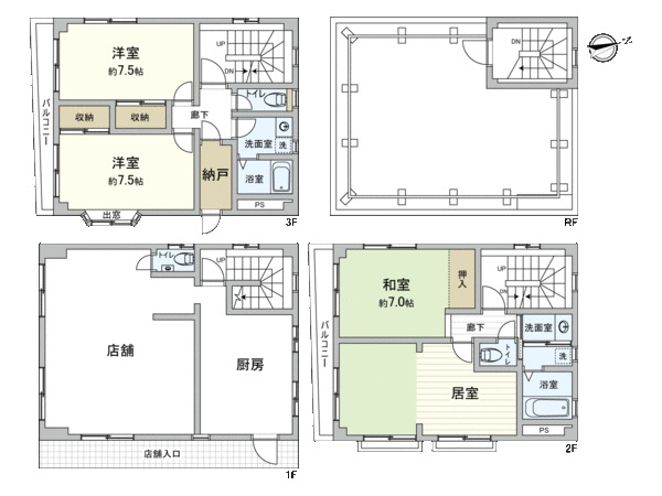 東船橋5丁目 店舗併用住宅 間取り 東船橋5丁目 店舗併用住宅 間取り