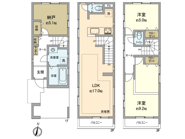 苅宿 新築戸建 1号棟 間取り 苅宿 新築戸建 1号棟 間取り