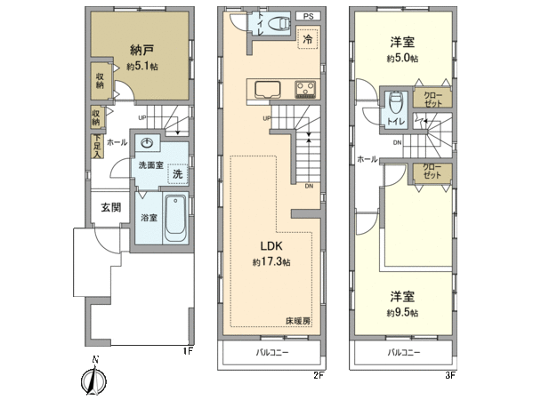 苅宿 新築戸建 3号棟 間取り 苅宿 新築戸建 3号棟 間取り