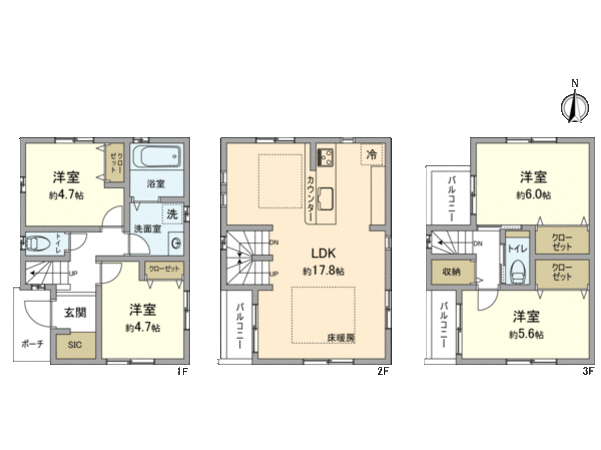 中原区苅宿(新築戸建) 間取り 中原区苅宿(新築戸建) 間取り