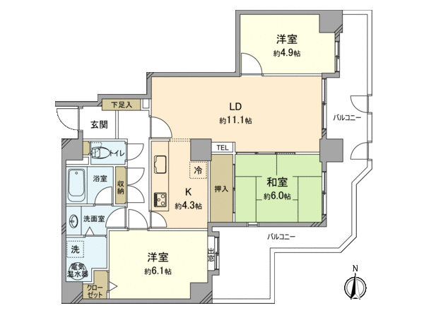 パークシティ新川崎 東二番街G棟 間取り パークシティ新川崎 東二番街G棟 間取り