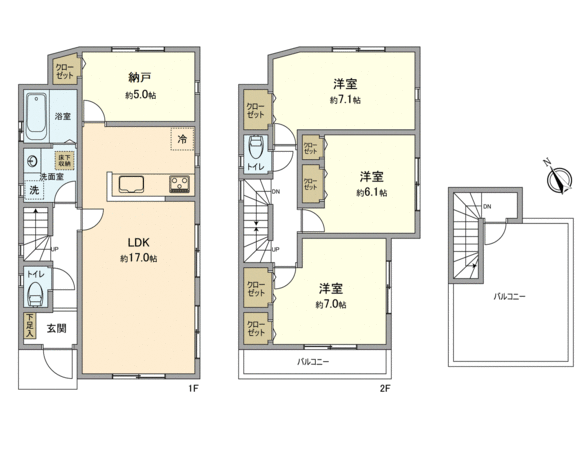 中原区宮内4丁目(新築2号棟) 間取り 中原区宮内4丁目(新築2号棟) 間取り