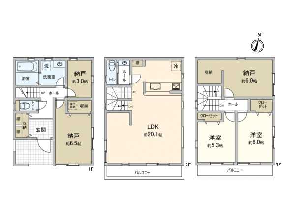 川崎区浜町1丁目(新築2号棟) 間取り 川崎区浜町1丁目(新築2号棟) 間取り