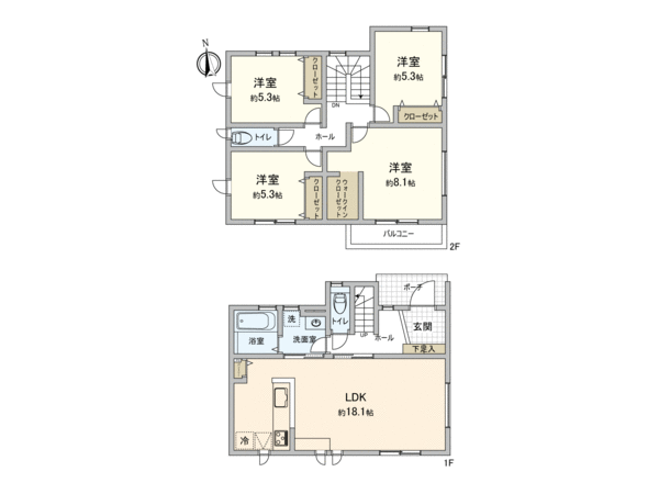 我孫子市つくし野1丁目 新築戸建 間取り 我孫子市つくし野1丁目 新築戸建 間取り