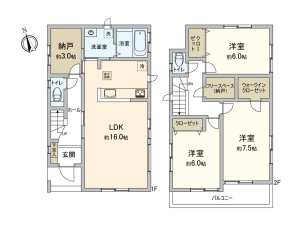 我孫子市若松 新築戸建 1号棟 間取り 我孫子市若松 新築戸建 1号棟 間取り