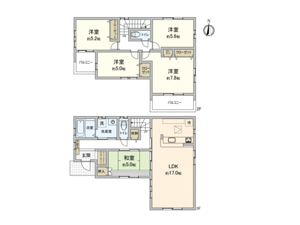我孫子市高野山 4期1号棟 間取り 我孫子市高野山 4期1号棟 間取り