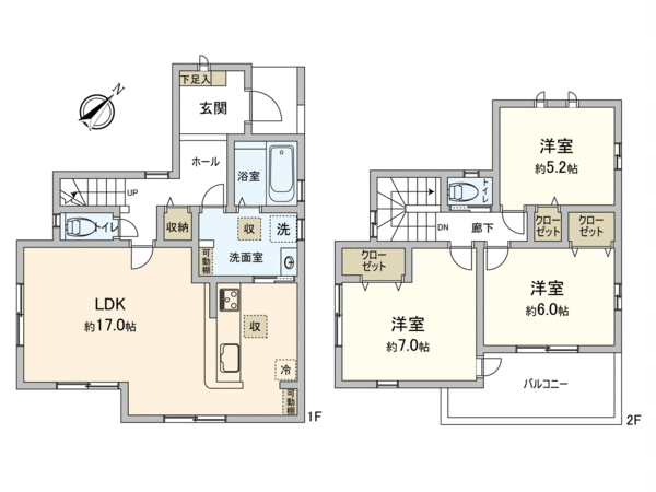 ふじみ野市西鶴ケ岡2丁目 新築戸建 1号棟 間取り ふじみ野市西鶴ケ岡2丁目 新築戸建 1号棟 間取り