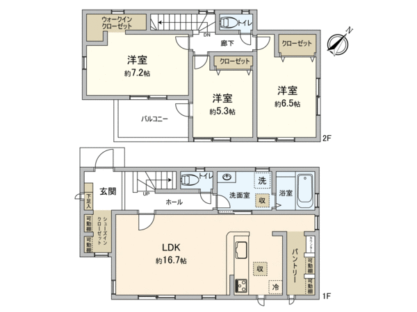 ふじみ野市西鶴ケ岡2丁目 新築戸建 2号棟 間取り ふじみ野市西鶴ケ岡2丁目 新築戸建 2号棟 間取り