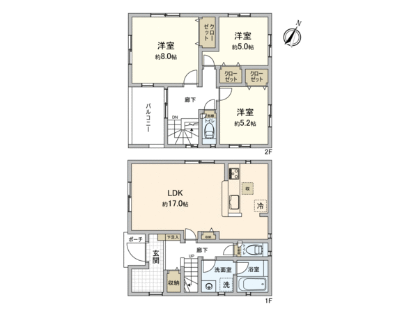 ふじみ野市滝3丁目 新築戸建 5号棟 間取り ふじみ野市滝3丁目 新築戸建 5号棟 間取り