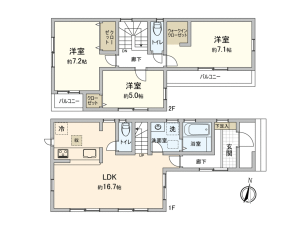 富士見市山室2丁目 新築戸建 2号棟 間取り 富士見市山室2丁目 新築戸建 2号棟 間取り