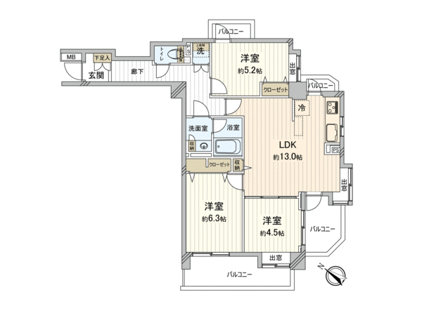 レクセルマンション鶴瀬 間取り レクセルマンション鶴瀬 間取り