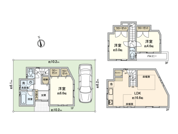 足立区東伊興3丁目 新築戸建 間取り 足立区東伊興3丁目 新築戸建 間取り