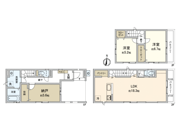 足立区千住緑町2丁目 1号棟 間取り 足立区千住緑町2丁目 1号棟 間取り