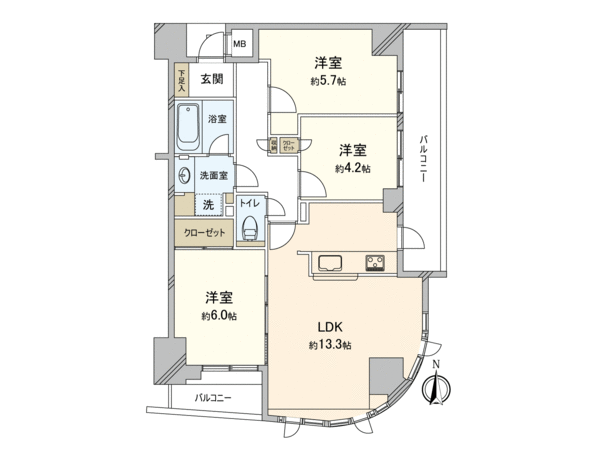 ライオンズガーデン西新井大師弐番館 間取り ライオンズガーデン西新井大師弐番館 間取り