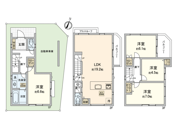 さいたま市大宮区北袋町1丁目 新築戸建 間取り さいたま市大宮区北袋町1丁目 新築戸建 間取り