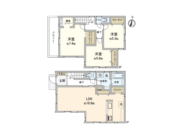 保土ケ谷区瀬戸ヶ谷町(新築2号棟) 間取り 保土ケ谷区瀬戸ヶ谷町(新築2号棟) 間取り