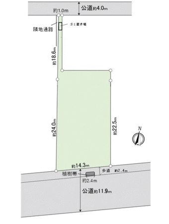 つくば市東新井 土地 地形図 地形図