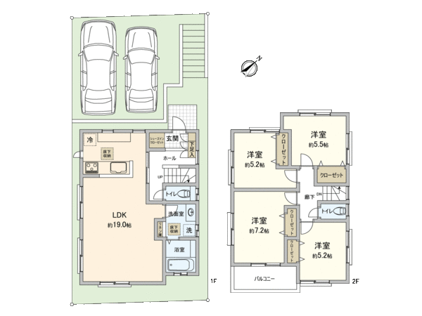 港南区上大岡東2丁目(新築戸建)A号棟 間取り 港南区上大岡東2丁目(新築戸建)A号棟 間取り