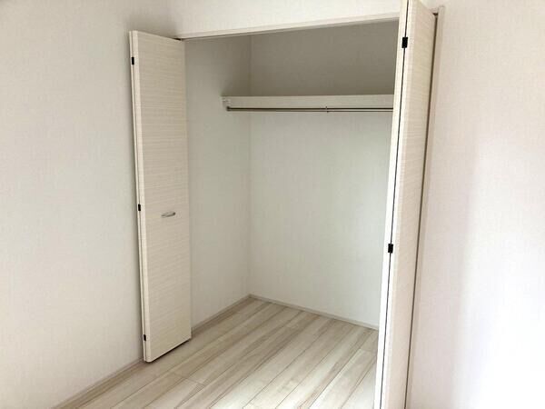 棚とハンガーパイプ付のクローゼットです。