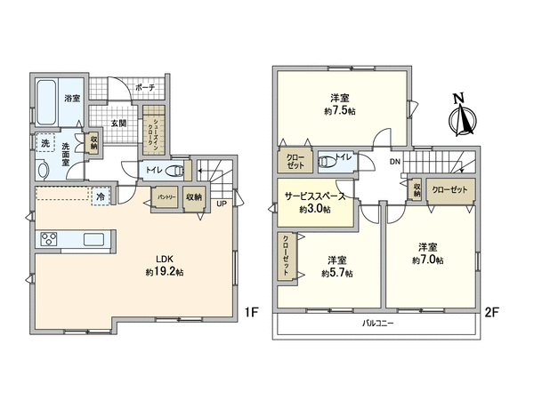 二葉1丁目新築戸建 2号棟 間取り 二葉1丁目新築戸建 2号棟 間取り