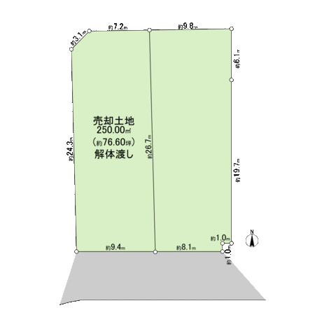 青山台三丁目 土地 地形図 青山台三丁目 土地 地形図