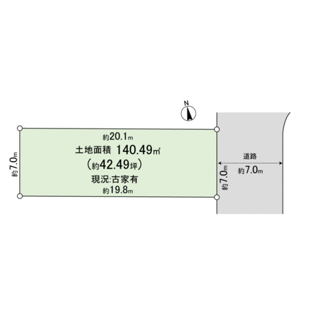 高槻市松が丘1丁目 2号地 地形図 高槻市松が丘1丁目 2号地 地形図
