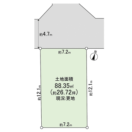 高槻市大塚町3丁目 8号地 地形図 高槻市大塚町3丁目 8号地 地形図