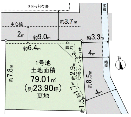 高槻市芥川町4丁目1号地 地形図 高槻市芥川町4丁目1号地 地形図