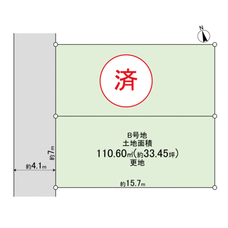 高槻市真上町5丁目 B号地 地形図 高槻市真上町5丁目 B号地 地形図