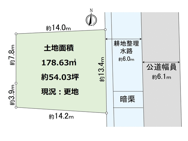 上中条一丁目 土地 地形図 上中条一丁目 土地 地形図