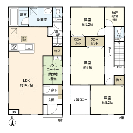 鮎川三丁目 新築戸建 2号棟 間取り 鮎川三丁目 新築戸建 2号棟 間取り