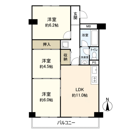 グリーンタウン茨木 6番館 間取り グリーンタウン茨木 6番館 間取り