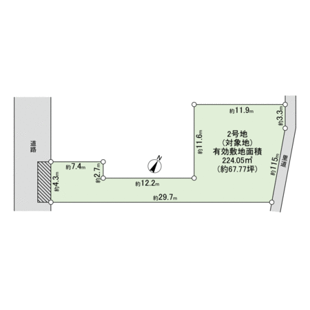 北春日丘一丁目 土地 2号地 地形図 北春日丘一丁目 土地 2号地 地形図