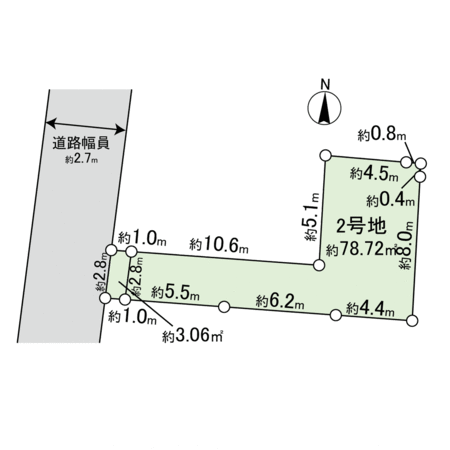 春日三丁目 土地 2号地 地形図 春日三丁目 土地 2号地 地形図
