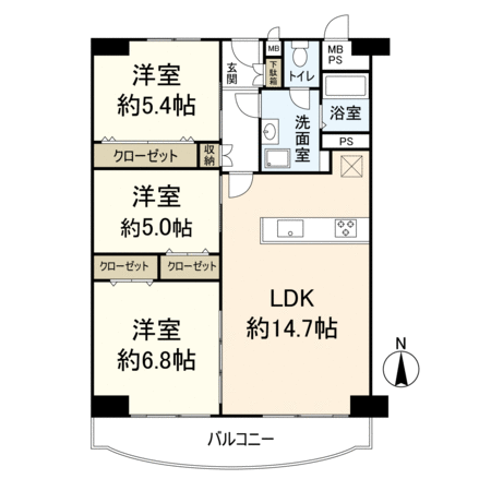 南茨木駅前ハイタウン K棟 間取り 南茨木駅前ハイタウン K棟 間取り